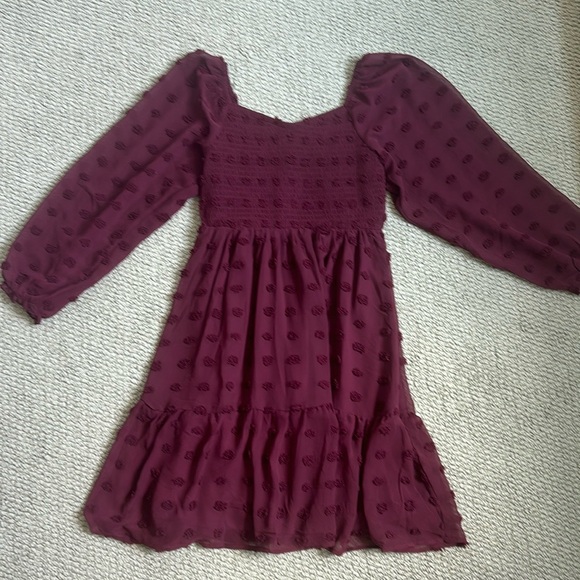 Maroon Polka Dot Dress - Picture 1 of 6